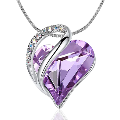 June Birthstone Heart Necklace for Women - Elegant Sterling Silver Infinity Love Pendant, Ideal for Birthday, Anniversary, Valentine's Necklace , Birthstone Jewelry - Includes Gift Box, 18" Chain