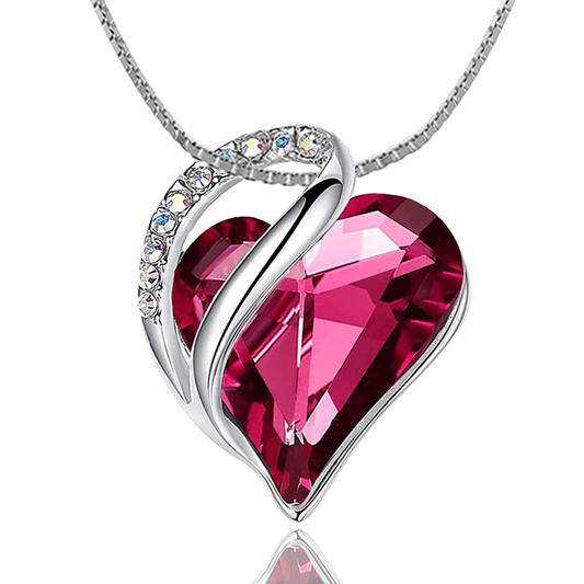 October Birthstone Heart Necklace for Women - Elegant Sterling Silver Infinity Love Pendant, Ideal for Birthday, Anniversary, Valentine's Necklace , Birthstone Jewelry - Includes Gift Box, 18" Chain