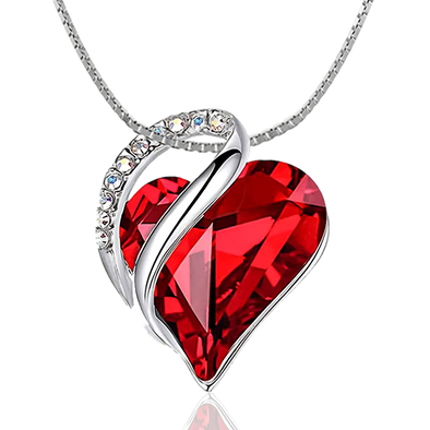 January Birthstone Heart Necklace for Women - Elegant Sterling Silver Infinity Love Pendant, Ideal for Birthday, Anniversary, Valentine's Necklace , Birthstone Jewelry - Includes Gift Box, 18" Chain