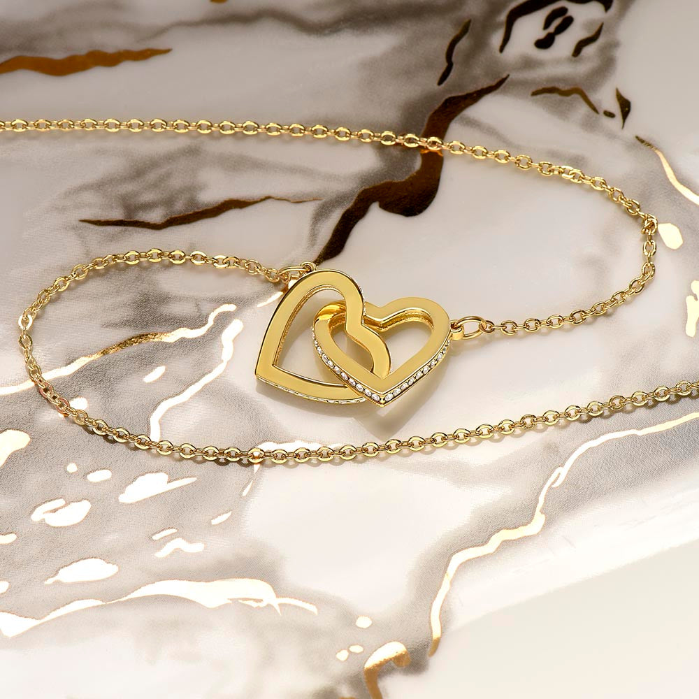 To My Girlfriend/soulmate/wife Inter Locking heart Necklace, Silver Pendant for Wife, Gift for Her, Pendant With Message Card, Couple Jewelry