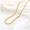 Stainless Steel Plated 18K Oval Beads Chain Necklace