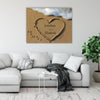 Beach Heart Personalized Wall Canvas