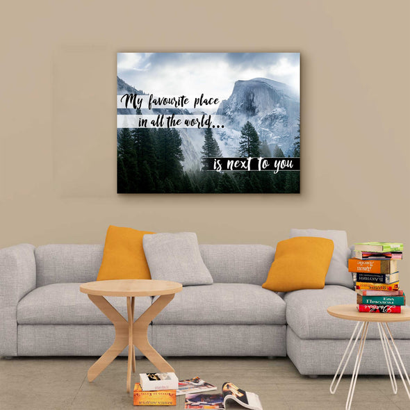 "My Favorite Place Is Next To You" Love Wall Canvas