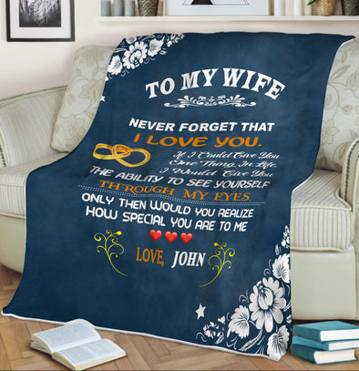 Personalized "Never Forget I Love You" Premium Customized Cozy Blanket