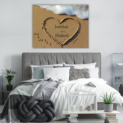 Beach Heart Personalized Wall Canvas