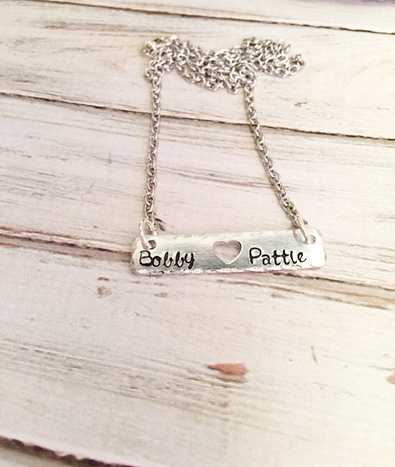 Couples personalized necklace