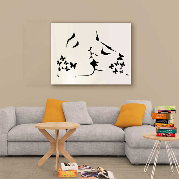 Kissing Couple Wall Art Canvas