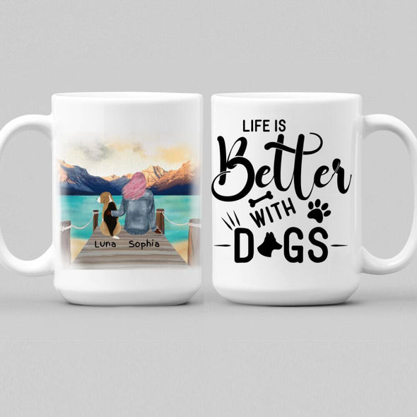 Girl and Dogs - Life Is Better With Dogs
