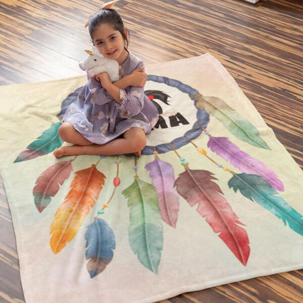 Premium Customized Dream Catcher Blanket For Kids With Custom Name