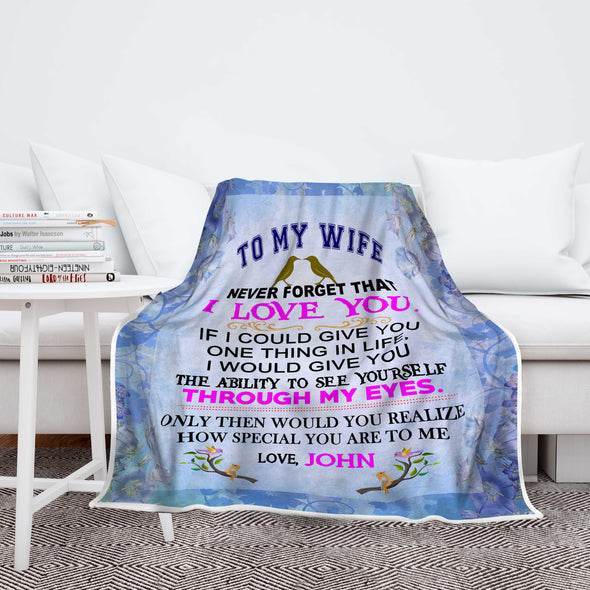 "To My Wife I Love You" Premium Personalized Blanket