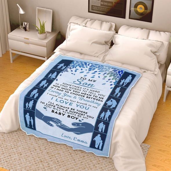 "You Will Always Be My Baby Boy" Customized Blanket For Son