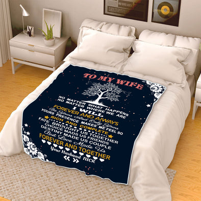 Personalized Cozy Blanket To  My Lovely  Wife"  Premium Customized Blanket