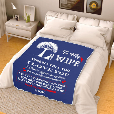 Cozy Personalized "To My Lovely  Wife " Premium Customized Blanket