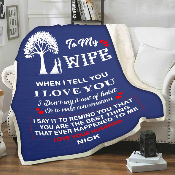 Cozy Personalized "To My Lovely  Wife " Premium Customized Blanket