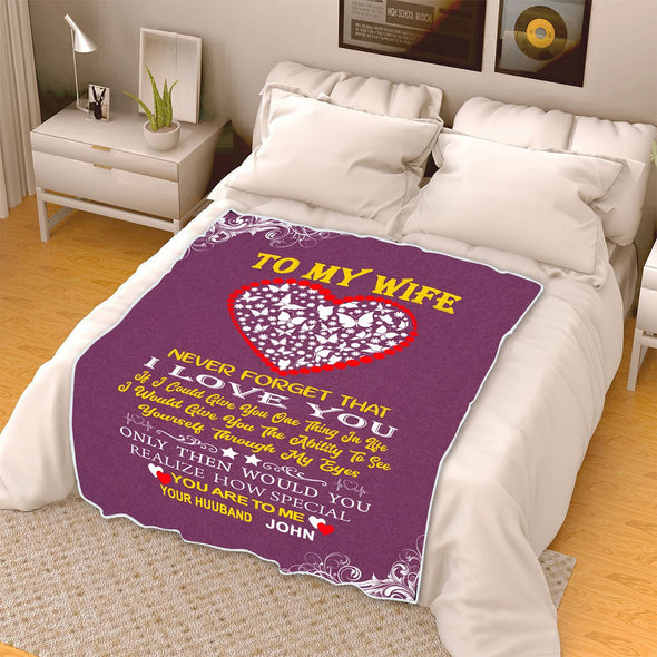 "For My Lovely  Wife " Premium Customized Blanket