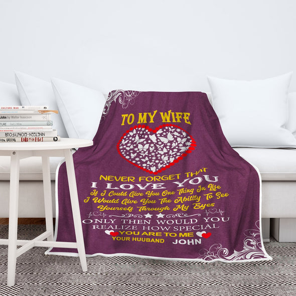 "For My Lovely  Wife " Premium Customized Blanket