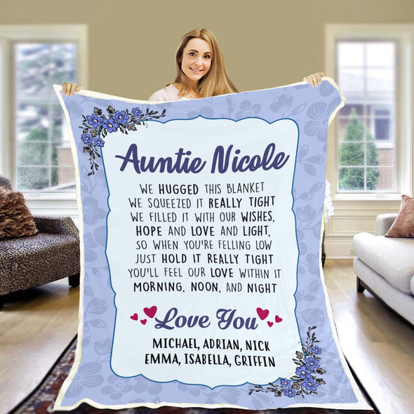 "We Hugged" this Customized Blanket for Grandma/Grandpa/Mamma/Papa/Auntie