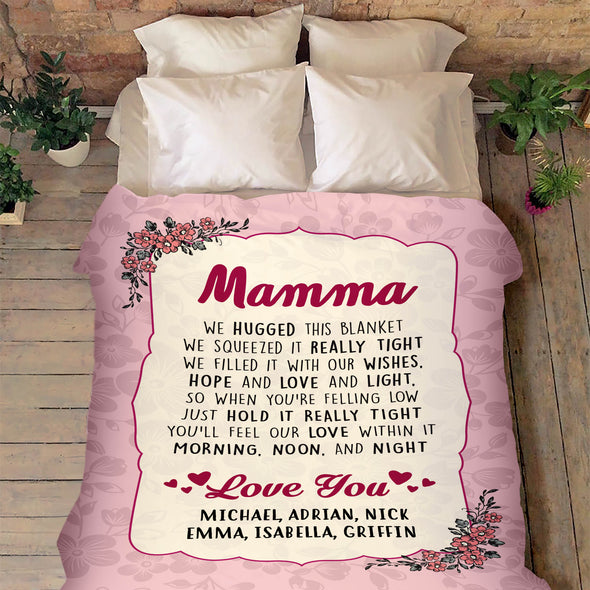 "Love You" Grandma Customized Blanket For Grandma/Grandpa/Mamma/Papa/Auntie