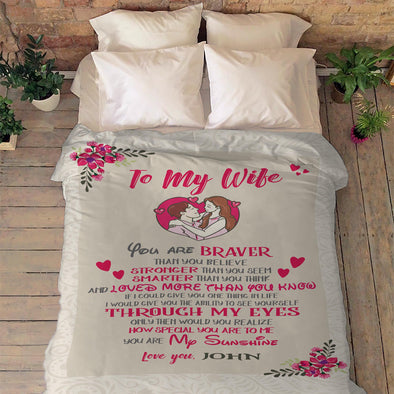 "To My Wife" Personalized Blanket