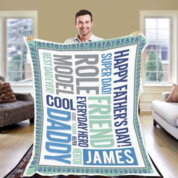 "Happy Father's Day! " Customized Blanket For Dad