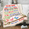 "To My Dad You'll Always Be My Hero" Customized Blanket For Dad