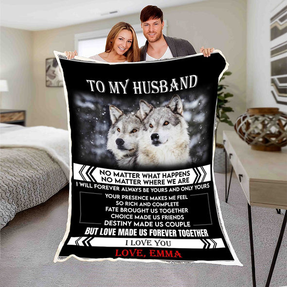 "Destiny Made Us Couple" Customized Blanket For Husband
