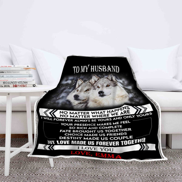 "Destiny Made Us Couple" Customized Blanket For Husband