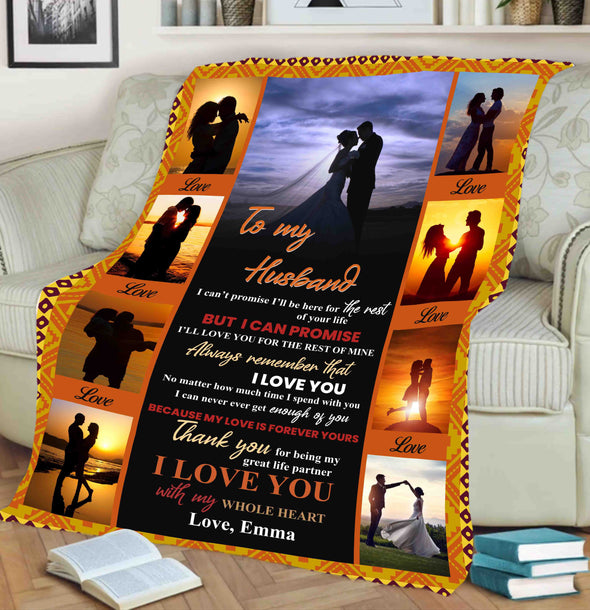 "Thank You For Being My Great Life Partner" Personalized Blanket For Husband