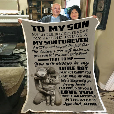 "You Will Always Be My Little Boy" Customized Blanket For Son