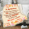 "To My Husband You're The Sunshine To Light My Day" Customized Blanket For Husband