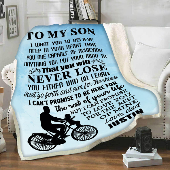 "I Can Promise To Love You For The Rest Of Mine" Customized Blanket For Son