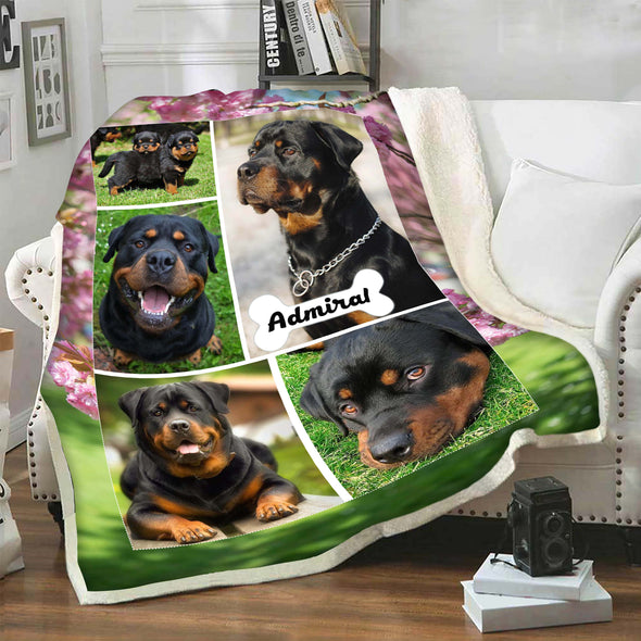 Personalized Blanket For Pets With Picture And Name