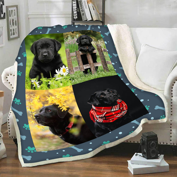 Pet Photo Collage Fleece Blanket