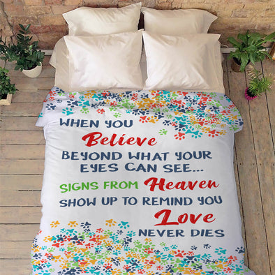 "Signs From Heaven" Pet Memorial Fleece Blanket