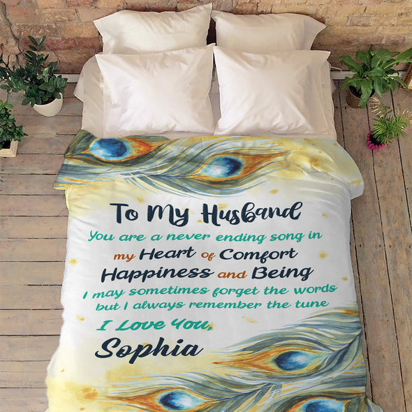 "You Are A Never Ending Song In My Heart Of Comfort" Customized Blanket For Husband
