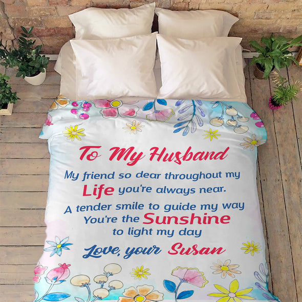 "To My Husband- My Friend So Dear" Personalized Blanket For Husband