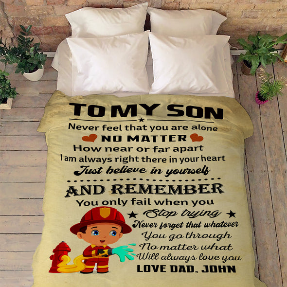 "I Am Always Right There In Your Heart" Customized Blanket For Son