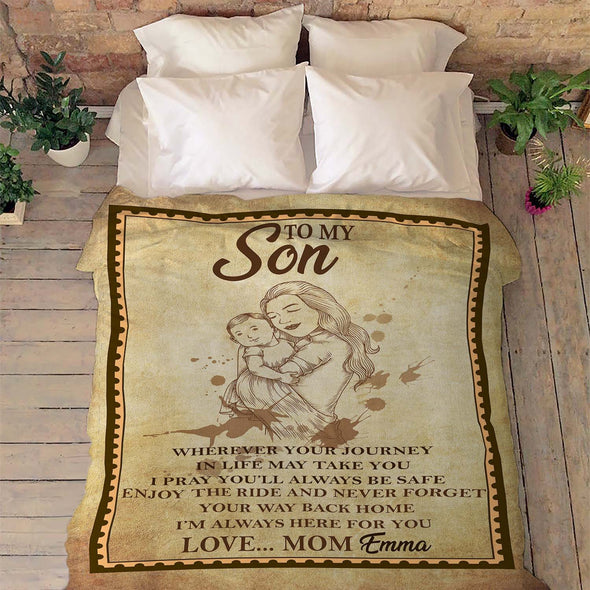 "I'm Always Here For You" Customized Blanket For Son