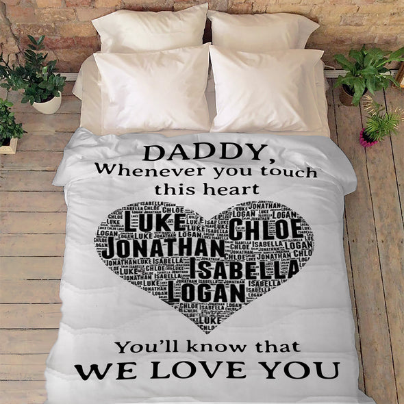 "We Love You" Daddy Customized Blanket For Grandma/Grandpa/Mamma/Papa/Auntie