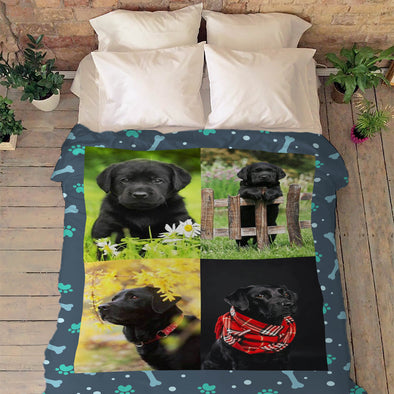 Pet Photo Collage Fleece Blanket