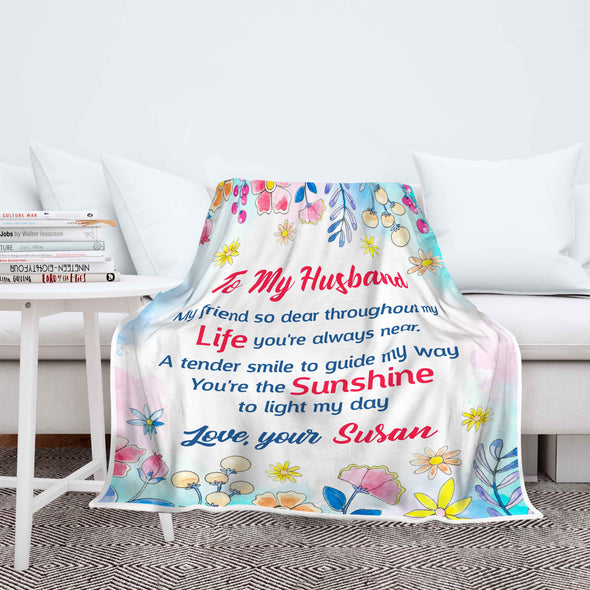 "To My Husband- My Friend So Dear" Personalized Blanket For Husband