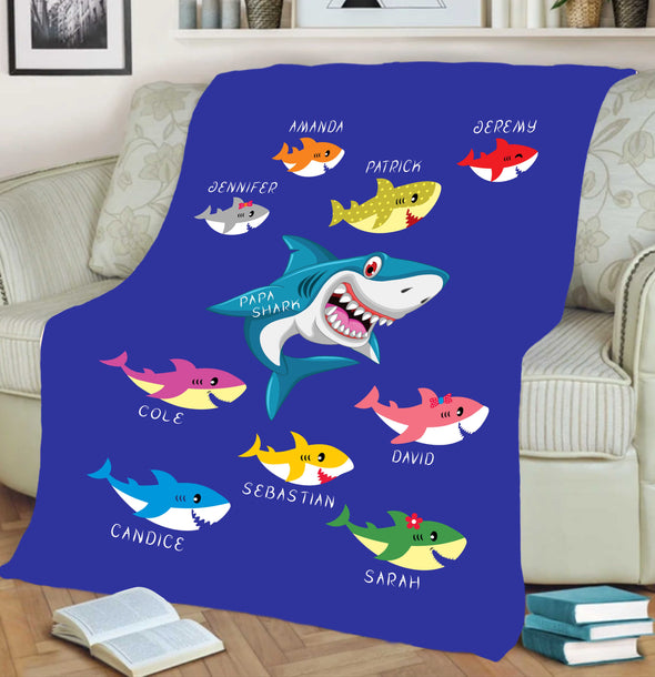 Customized Baby Shark Kids Blanket