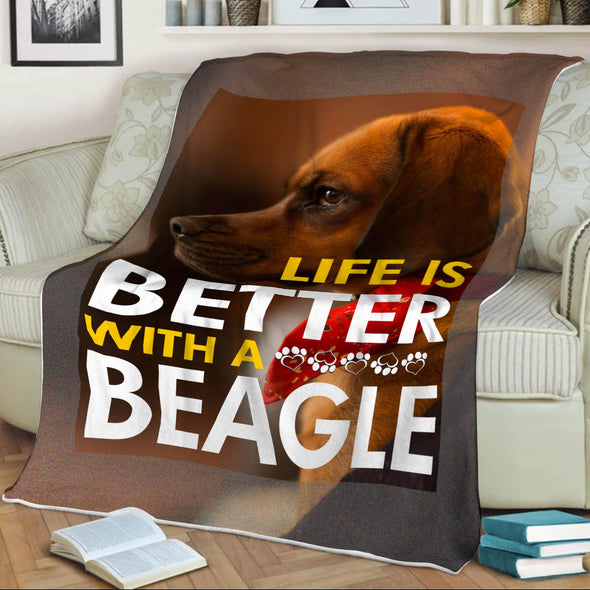 "Life Is Better With A Beagle" Fleece Blanket