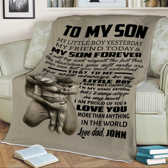 "You Will Always Be My Little Boy" Customized Blanket For Son