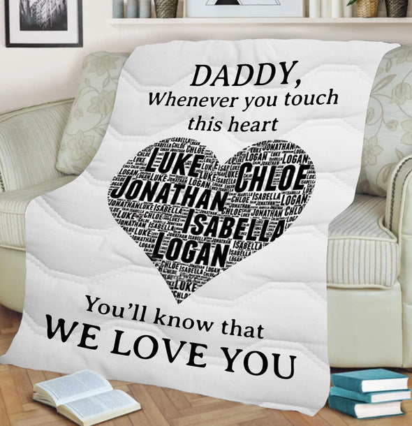 "We Love You" Daddy Customized Blanket For Grandma/Grandpa/Mamma/Papa/Auntie