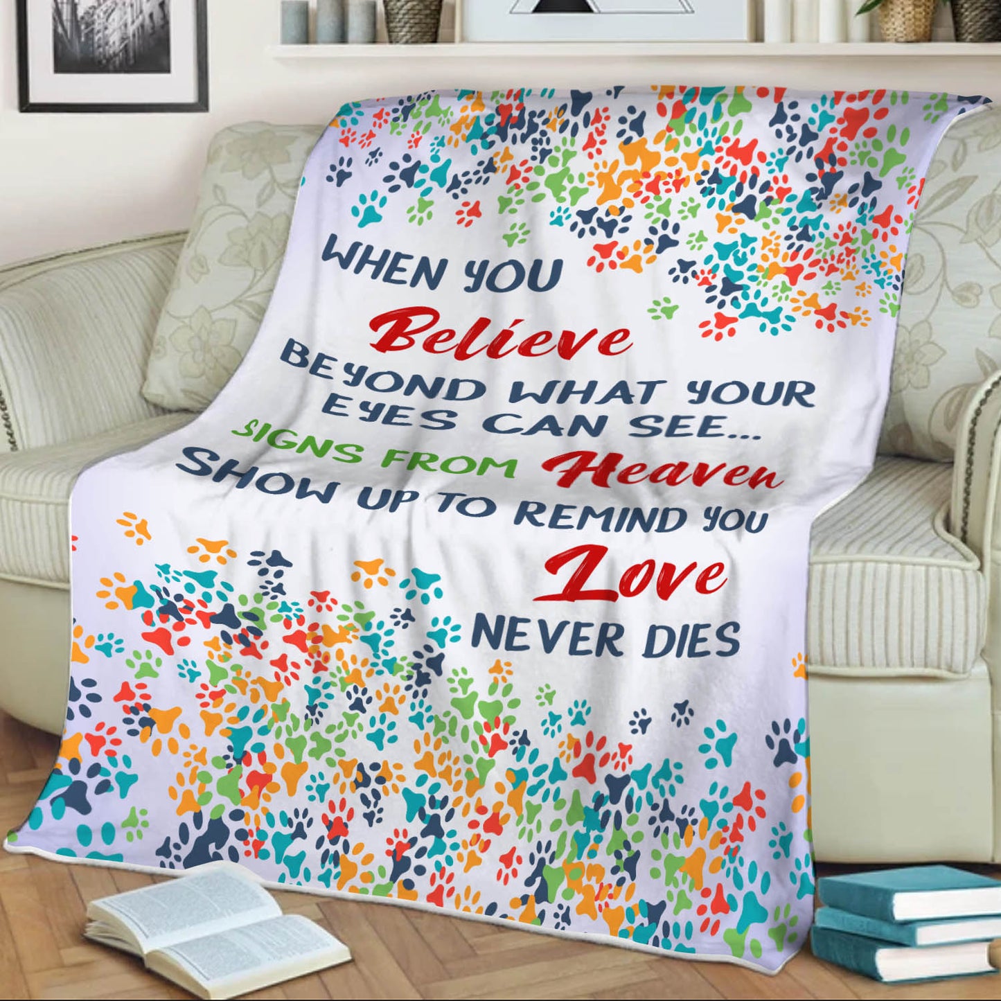"Signs From Heaven" Pet Memorial Fleece Blanket