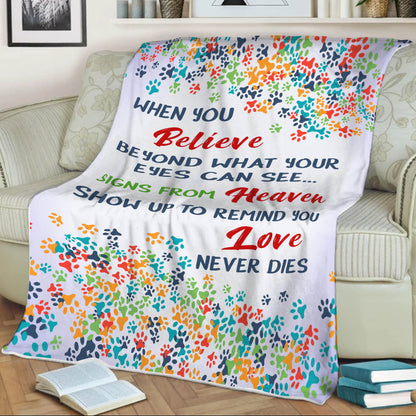 "Signs From Heaven" Pet Memorial Fleece Blanket