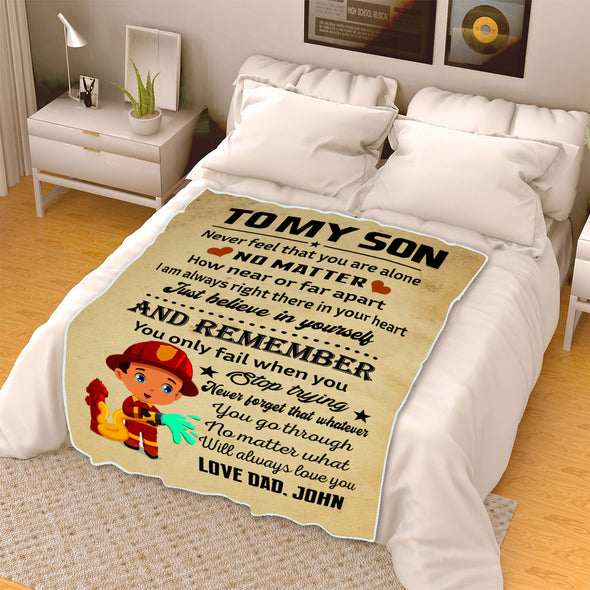 "I Am Always Right There In Your Heart" Customized Blanket For Son