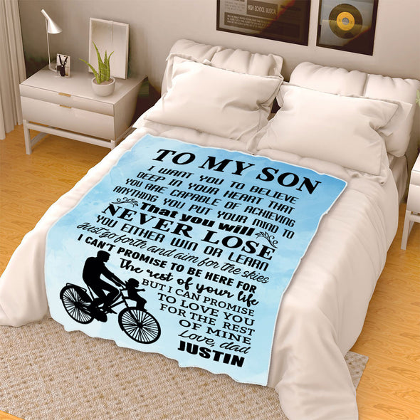 "I Can Promise To Love You For The Rest Of Mine" Customized Blanket For Son