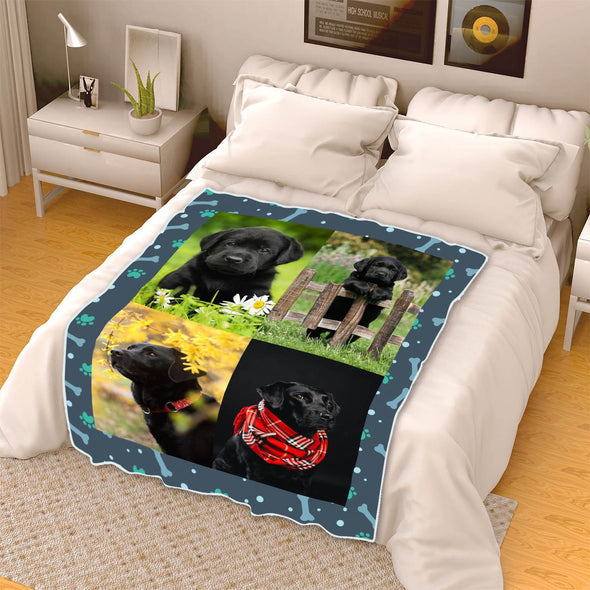 Pet Photo Collage Fleece Blanket